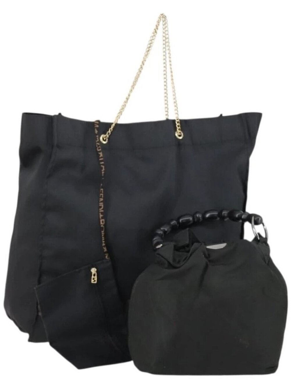 Christian Dior Fendi Hand Bag Nylon 2 Set Black Auth